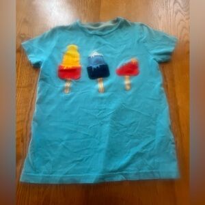 LAST CALL Boys Mini Boden T-Shirt Popsicle Appliqué Blue Size 9-10y